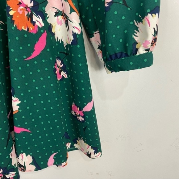 EXPRESS Floral Elastic Waist Fit Flare Dress - Picture 10 of 12